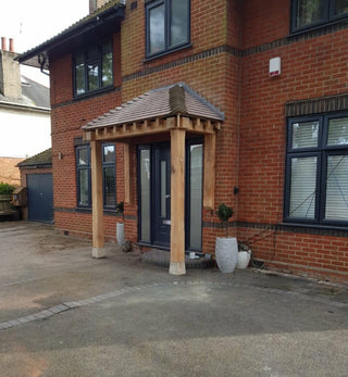 Our Handmade Oak porch made by Rustic Dreams