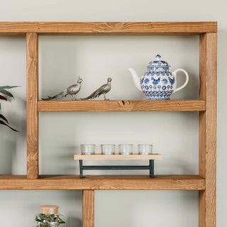 Blackfield shelving unit: Handcrafted from rustic solid wood, offering ample storage and timeless charm for versatile organization in any room.
