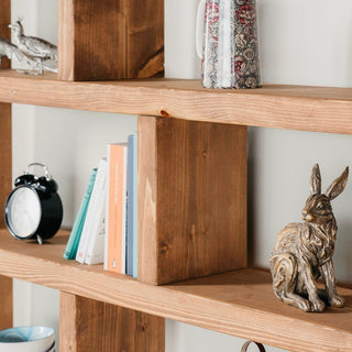 Enhance your space with the Lover Rustic Handmade Large Bookcase Shelving Unit. Crafted from solid wood, it offers ample storage and rustic charm.