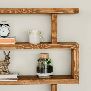 Introduce rustic farmhouse charm to your space with the Rustic Solid Wood Christchurch Bookcase: Crafted from natural wood and pictured in dark oak, it offers ample storage on open shelves.