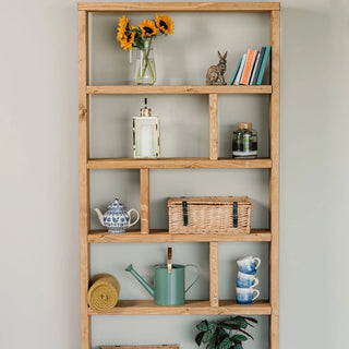 Embrace rustic elegance with our Rustic Ringwood Shelving Unit: Crafted from solid wood, it's a natural addition to your decor, offering both style and functionality."