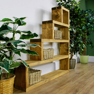 Elevate your space with the Brandside Handmade Rustic Bookcase Shelving Unit, crafted from solid wood for timeless charm and versatile storage solutions.