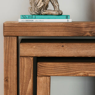Discover the charm of the Hythe Handmade Rustic Cube Nest of Side Tables, crafted with care for a rustic touch to your living space.