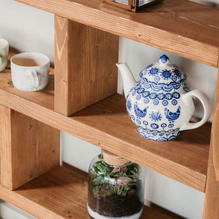 Elevate your decor with the Lover Rustic Handmade Large Bookcase Shelving Unit, a solid wood piece for stylish storage and display. Handcrafted with care in the UK.