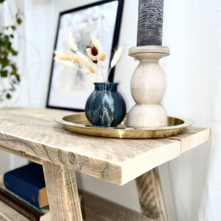 Yarmouth Handmade Solid Wood Reclaimed Bookcase Shelving Unit: A rustic and functional addition to your living space, crafted from reclaimed wood with ample shelving for organizing books and decor.