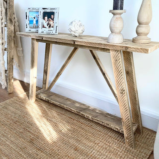 Meet the Yarmouth Handmade Solid Wood Reclaimed Console Table: A testament to craftsmanship and sustainability, this unique piece adds character and functionality to any space.