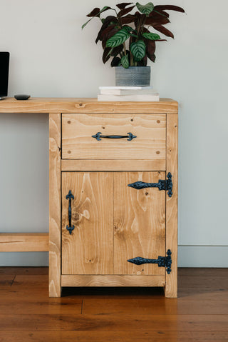 Enhance your workspace with the Marina Solid Wood Rustic Desk: Combining timeless charm with practicality, it offers ample storage and rustic elegance.