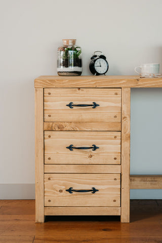 Introducing the Marina Solid Wood Rustic Desk: A perfect blend of rustic aesthetics and functionality, providing ample storage for an inspired workspace.