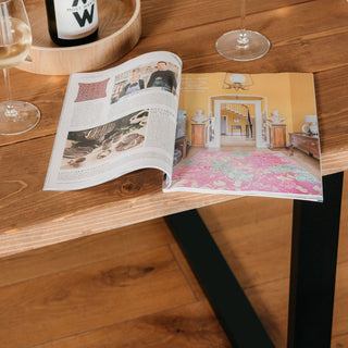 Create a rustic dining experience with the Moorland handmade industrial dining table a perfect blend of rustic charm and robust metal legs for a stylish contemporary setting.