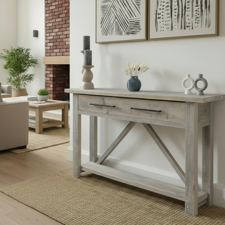 Barton Reclaimed Solid Wood Console Unit With Drawer