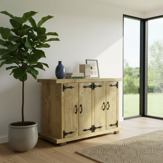 Blashford Solid Wood Rustic Fish Tank Side Cabinet