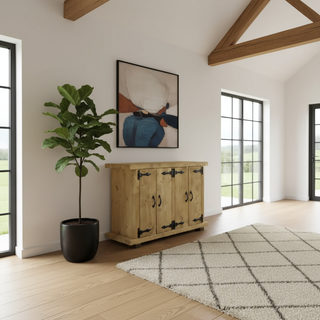 Blashford Solid Wood Rustic Fish Tank Side Cabinet