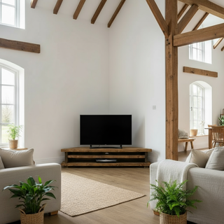 Holbury Handmade Rustic Large Corner Tv Unit