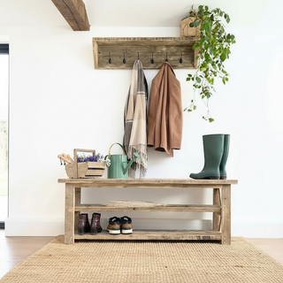 Winford Reclaimed Solid Wood Shoe Rack with Storage