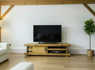 Fordingbridge Solid Wood Rustic Tv Unit with Cupboard