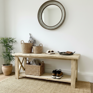 Winford Reclaimed Solid Wood Shoe Rack with Storage
