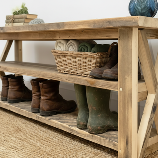 Winford Reclaimed Solid Wood Shoe Rack with Storage