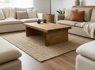 Burley Small Solid Wood Rustic Low Coffee Table