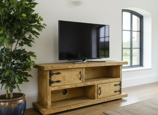 Bransgore Solid Wood Handmade Rustic Tv Stand with Storage