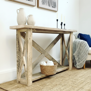 Winford Solid Wood Reclaimed Console Table with Storage