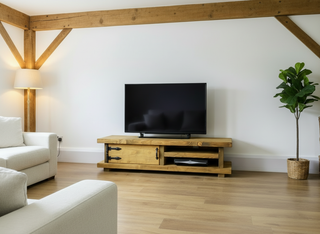 Fordingbridge Solid Wood Rustic Tv Unit with Cupboard