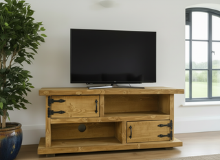 Bransgore Solid Wood Handmade Rustic Tv Stand with Storage