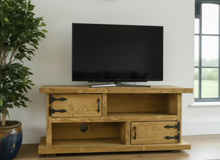 Bransgore Solid Wood Handmade Rustic Tv Stand with Storage