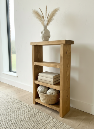 Winsor Solid Wood Narrow Rustic Bookshelf