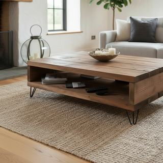 Frogham Rustic Industrial Coffee Table with Storage