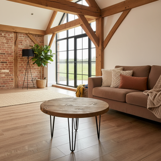 Hampton Handmade Rustic Round Industrial Coffee Table