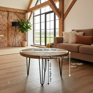 Hampton Handmade Rustic Round Industrial Coffee Table
