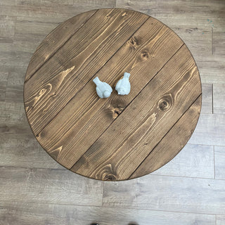 Salisbury Solid Wood Rustic Round Low Coffee Table