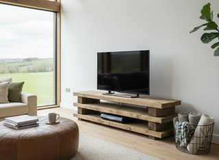 Milford Solid Wood Rustic Handmade Large Tv Unit