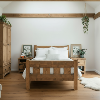 Mudeford Handmade Rustic Solid Wood Bed