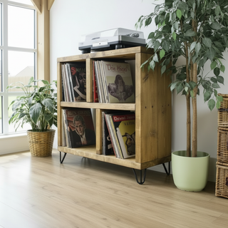 Rosedale Rustic Vinyl HIFI Storage Side Table