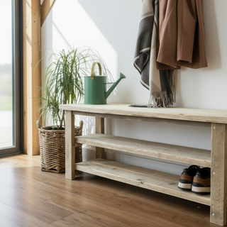 Ryde Handcrafted  Reclaimed Wood Shoe Rack with Shelf