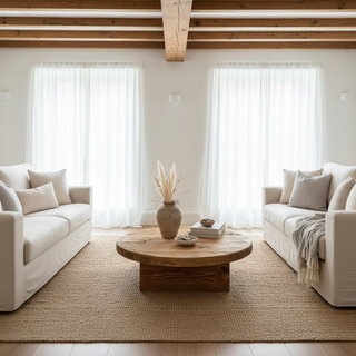 Salisbury Solid Wood Rustic Round Low Coffee Table