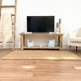 Introducing the Ryde TV unit, a rustic console stand crafted from reclaimed wood, perfect for farmhouse or barn wood furniture enthusiasts. This TV stand showcases the beauty of salvaged and weathered wood, offering a natural and rustic appeal to your living space. 