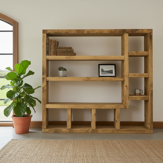 Setley Rustic Shelving Bookcase Unit