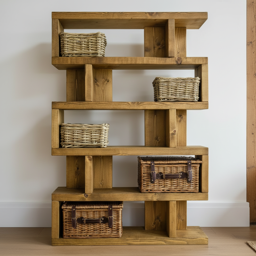 Rustic Shelving Unit Short Wensley Handmade Rustic Shelving Unit – Rustic Dreams