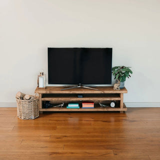 Transform your living room with the Norleywood TV unit, a rustic wooden entertainment unit crafted to enhance both style and functionality.