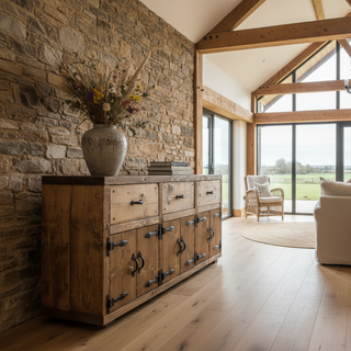 Chelmorton Handmade Rustic Extra Large Sideboard with Drawers