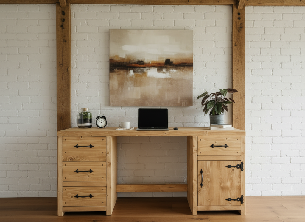 Marina Handmade Solid Wood Rustic Desk – Rustic Dreams