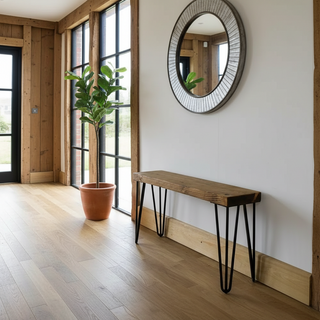 Linwood Solid Wood Rustic Industrial Hallway Table