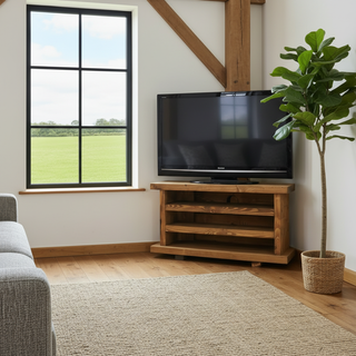 Bolderwood Solid Wood Corner Tv Unit with Shelves