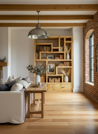 Brockenhurst Extra Large Rustic Bookcase Shelving Unit with Drawers