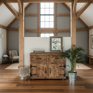 Oakbury Handmade Rustic Solid Wood Sideboard with Drawers