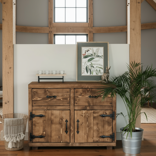 Oakbury Handmade Rustic Solid Wood Sideboard with Drawers