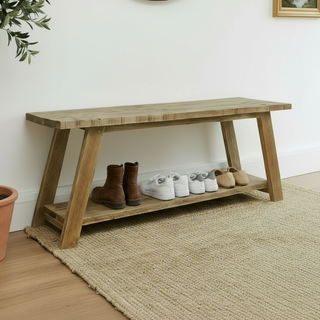 Yarmouth Solid Wood Reclaimed Shoe Rack with Storage