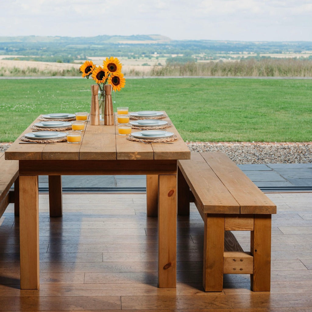 Solid wood 2024 bench table